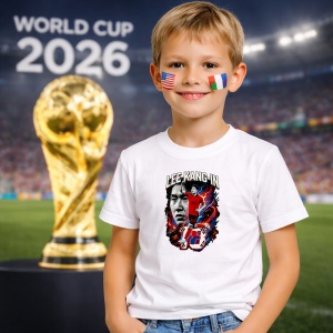Tricou Lee Kang In South Korea World Cup Fifa 2026, din bumbac 100%, tricou alb, Copii | Dama | Barbat - Img 5
