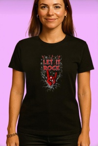 Tricou Let It Rock Mana Rock Rosie, Copii | Dama | Barbat, culoare negru - Img 4