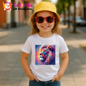 Tricou Leu pastelat in stil psihedelic fundal curat Copii | Dama | Barbat - Img 11