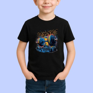 Tricou Level 100 Discuri Haltere, Copii | Dama | Barbat, culoare negru - Img 3