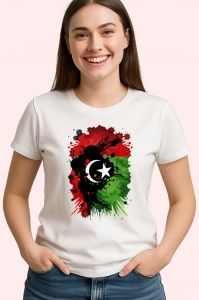 Tricou Libya Steag Splash Art, Copii | Dama | Barbat - Img 4
