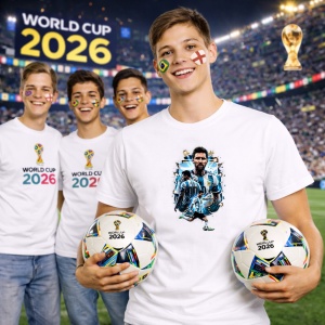 Tricou Lionel Messi Argentina World Cup Fifa 2026 V4, din bumbac 100%, tricou alb, Copii | Dama | Barbat - Img 7