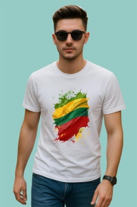Tricou Lithuania Steag Splash Art, Copii | Dama | Barbat - Img 2