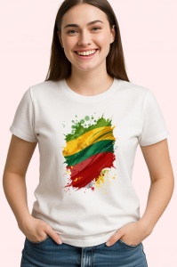 Tricou Lithuania Steag Splash Art, Copii | Dama | Barbat - Img 4