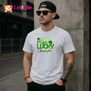 Tricou Little Miss Lucky Charm Text Verde Trifoi, din bumbac 100% , tricou alb pentru Copii | Dama | Barbat - Img 9