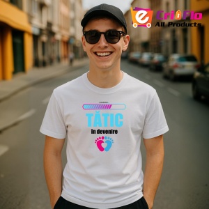 Tricou Loading Tatic In Devenire, din bumbac 100%, tricou alb, Dama | Barbat - Img 3