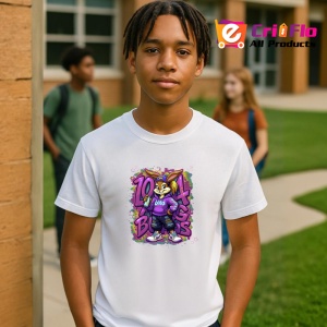 Tricou Lola stil streetwear pe fundal stropi roz si mov Copii | Dama | Barbat Barbat - Img 8