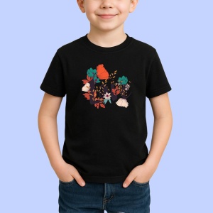 Tricou Love Design Floral Litere Artistice V3, din bumbac 100%, tricou negru Copii | Dama | Barbat - Img 2
