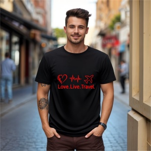 Tricou Love Live Travel Negru, Copii | Dama | Barbat - Img 8