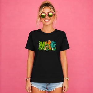 Tricou Lumea Dinozaurilor Jungla Verde Litere Urban Adventure, din bumbac 100%, tricou negru, Copii | Dama | Barbat