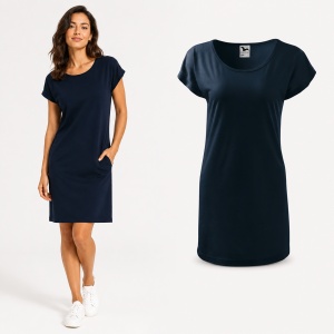 Tricou Lung Tip Rochie Damă Malfini Love 123, Roz, 95% Vâscoză, Croială Lejeră, Guler Tip Barcă, XS–2XL - Img 20