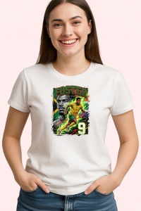Tricou Lyle Foster Africa De Sud Fotbal, din bumbac 100% , tricou alb pentru Copii | Dama | Barbat - Img 2