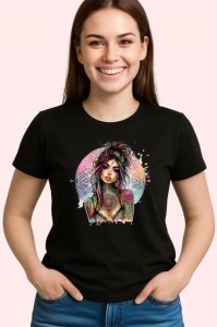 Tricou Mandala tattoo chest girl, fata cu tatuaj mandala pe piept, Copii | Dama | Barbat , tricou negru