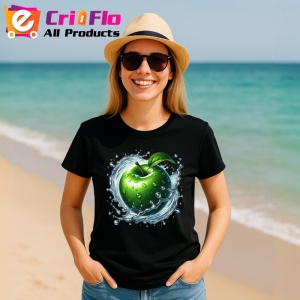 Tricou Mar verde si val de prospetime, Fructe, Copii | Dama, culoare negru - Img 11
