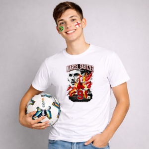 Tricou Marcel Sabitzer Austria World Cup Fifa 2026, din bumbac 100%, tricou alb, Copii | Dama | Barbat - Img 3