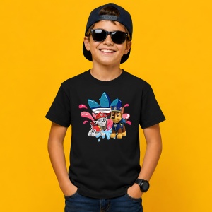 Tricou Marshall Si Chase Patrula Catelului Urban Splash Design, din bumbac 100%, tricou negru, Copii | Dama | Barbat
