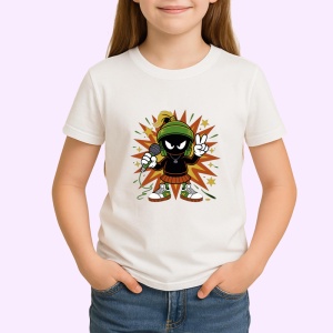 Tricou Marvin the Martian stil cool cu fundal exploziv Copii | Dama | Barbat Barbat