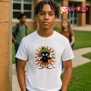 Tricou Marvin the Martian stil cool cu fundal exploziv Copii | Dama | Barbat Barbat - Img 7