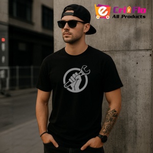 Tricou Mecanic Auto Mana Cu Cheie Fixa Schita, din bumbac 100%, tricou negru Copii | Dama | Barbat - Img 6