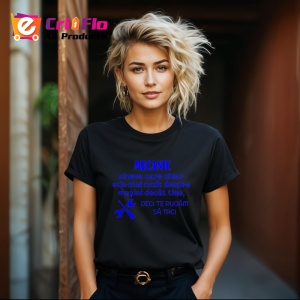 Tricou mecanic cineva care chiar stie despre masini decat tine mesaj comic, Copii | Dama | Barbat , tricou negru - Img 4