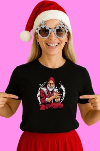 Tricou Meditation Santa, din bumbac 100% Copii | Dama | Barbat - Img 3