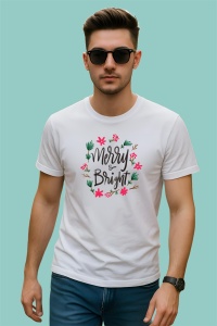 Tricou Merry Bright Floral, din bumbac 100%, tricou alb, Dama | Barbat