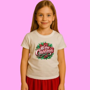 Tricou Merry Christmas Coronita Cu Fructe Rosii, din bumbac 100%, tricou alb, Copii | Dama | Barbat