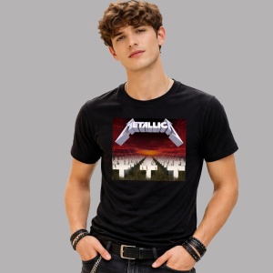 Tricou Metallica Master Of Puppets Album Cover, din bumbac 100%, tricou negru, Dama | Barbat - Img 2
