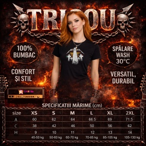 Tricou Metallica Master Of Puppets Cruci, din bumbac 100%, tricou negru, Dama | Barbat - Img 5