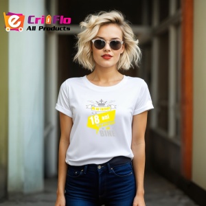 Tricou Mi Au Trebuit 18 Ani Bine Galben, din bumbac 100%, tricou alb, Dama | Barbat - Img 6