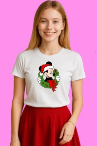 Tricou Mickey Cu Coronita Verde, din bumbac 100% Copii | Dama | Barbat - Img 3