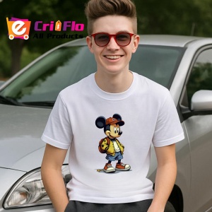 Tricou Mickey modern cu sapca si ghiozdan urban Copii | Dama | Barbat Barbat - Img 9