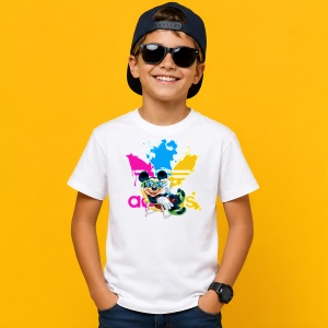 Tricou Mickey Mouse Beach Chill Urban Street Art Colorful, din bumbac 100% Copii | Dama | Barbat