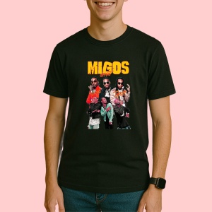 Tricou Migos v1, muzica Pop / R&B / Reggae, Dama | Barbat | Copii, Culoare Negru