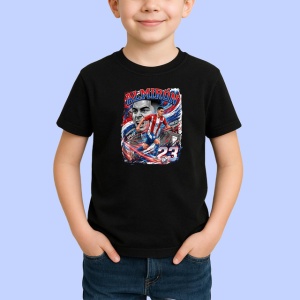 Tricou Miguel Almiron Paraguay Mijlocas Fotbal, din bumbac 100%, tricou negru Copii | Dama | Barbat - Img 2