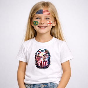 Tricou Miguel Almiron Paraguay World Cup Fifa 2026 V3, din bumbac 100%, tricou alb, Copii | Dama | Barbat
