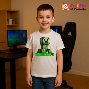 Tricou Minecraft Creeper Mlastina Tricou Alb Copii | Dama | Barbat - Img 8