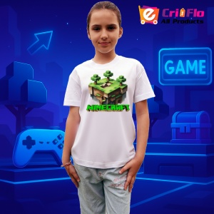 Tricou Minecraft Insula Zburatoare Tricou Alb Copii | Dama | Barbat - Img 2