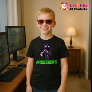 Tricou Minecraft Mini Enderman Tricou Negru Copii | Dama | Barbat - Img 8