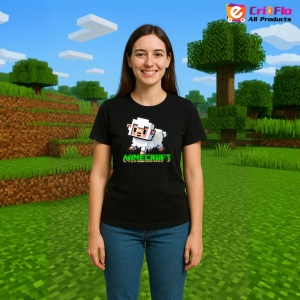 Tricou Minecraft Oita Fericita Tricou Negru Copii | Dama | Barbat - Img 4