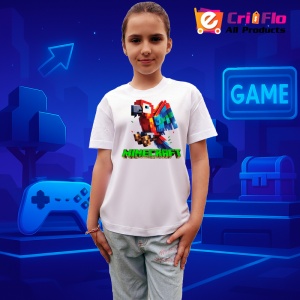 Tricou Minecraft Papagal Multicolor Tricou Alb Copii | Dama | Barbat - Img 2