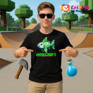 Tricou Minecraft Pestele Cubic Tricou Negru Copii | Dama | Barbat - Img 2