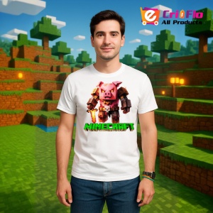 Tricou Minecraft Porcul De Foc Tricou Alb Copii | Dama | Barbat