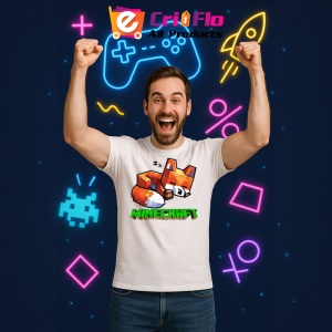 Tricou Minecraft Vulpe Adormita Tricou Alb Copii | Dama | Barbat - Img 4