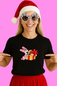 Tricou Minnie Cu Cadou Mare, din bumbac 100% Copii | Dama | Barbat - Img 3