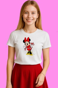 Tricou Minnie Mouse Editia De Craciun, din bumbac 100% Copii | Dama | Barbat