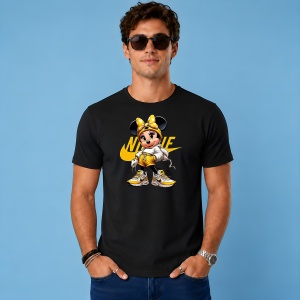 Tricou Minnie Mouse Hypebeast Tenisi Galbeni Urban Street Fashion, din bumbac 100%, tricou negru, Copii | Dama | Barbat - Img 2