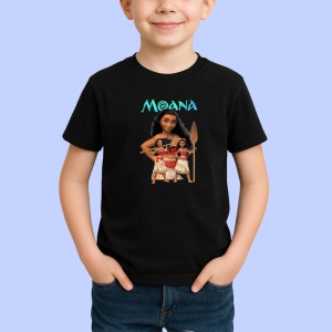 Tricou Moana printesa curajoasa intr o aventura pe mare, Copii | Dama | Barbat , tricou negru - Img 2