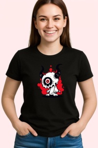 Tricou Monstrulet Alb Negru Amuzant Limba Rosie, din bumbac 100%, tricou negru Copii | Dama | Barbat - Img 1