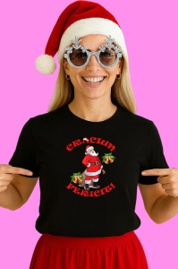 Tricou Mos Craciun Cu Iedera, din bumbac 100% Copii | Dama | Barbat - Img 3